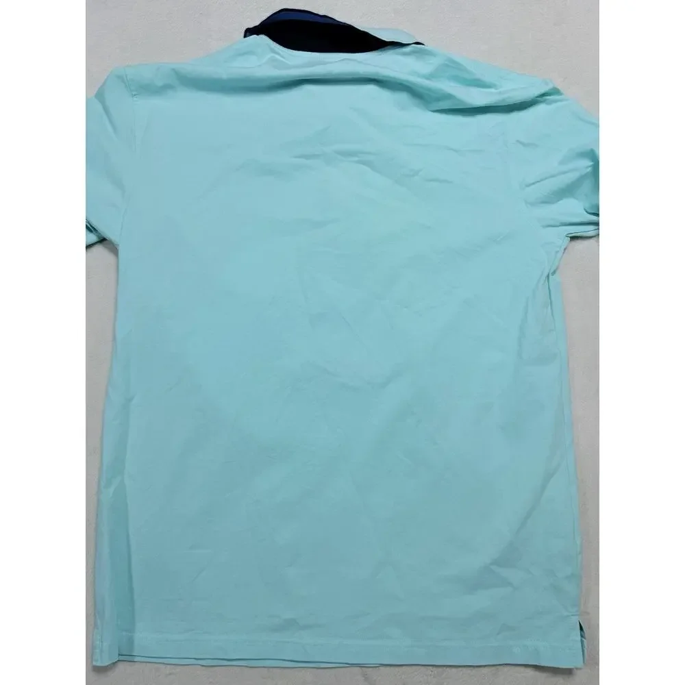 Rare Psycho Big Bunny Logo Polo Shirt XXL Mens Aqua Mint Blue 100% Cotton - Picture 2 of 13